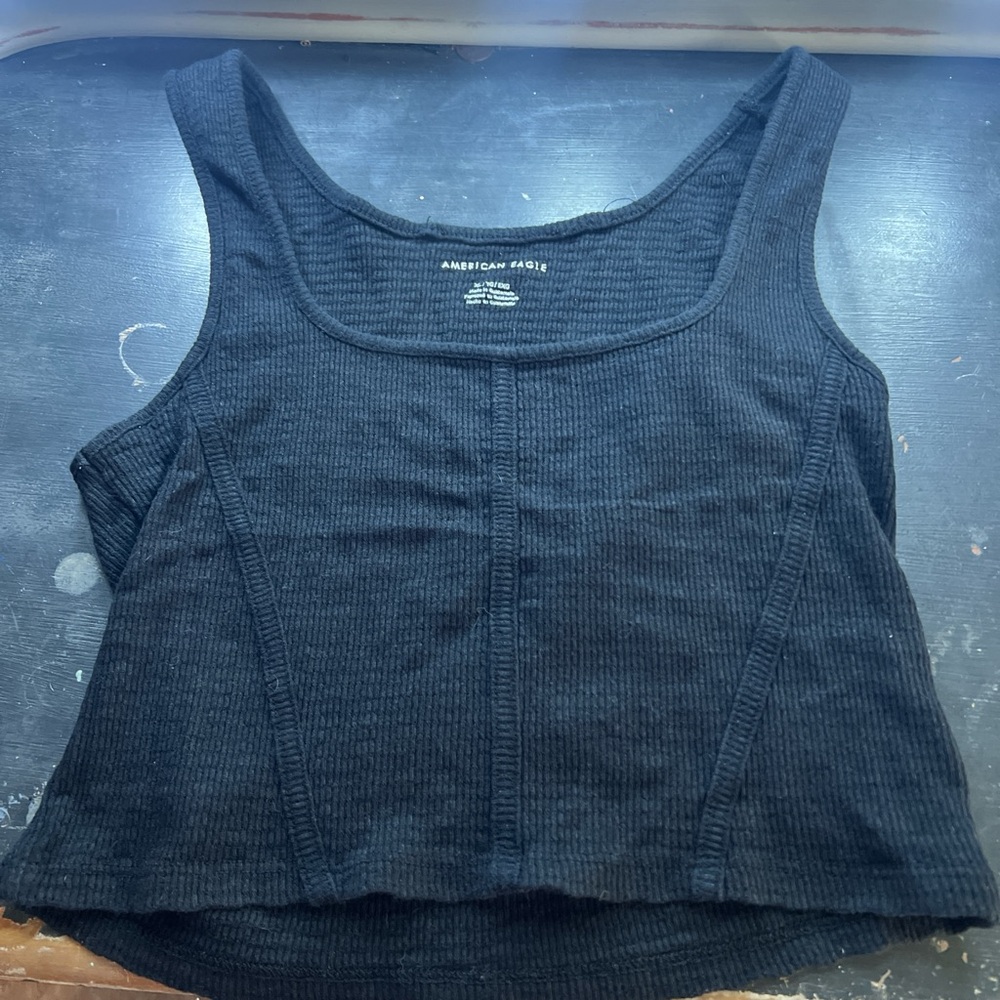 American Eagle Outfitters Black Ribbed Top